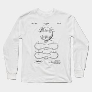 Baseball Patent - Softball Art - Antique Long Sleeve T-Shirt